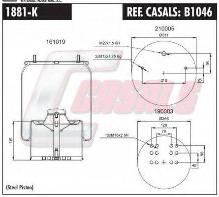 CASALS B1046 Кожух пневматичної ресори