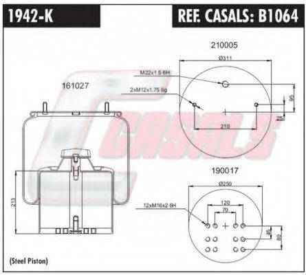 CASALS B1064 Кожух пневматичної ресори
