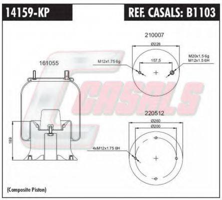 CASALS B1103 Кожух пневматичної ресори