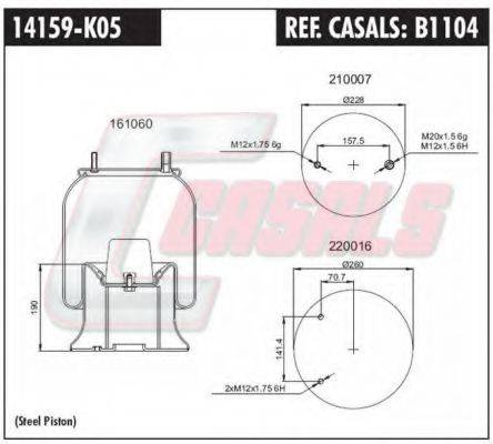 CASALS B1104 Кожух пневматичної ресори