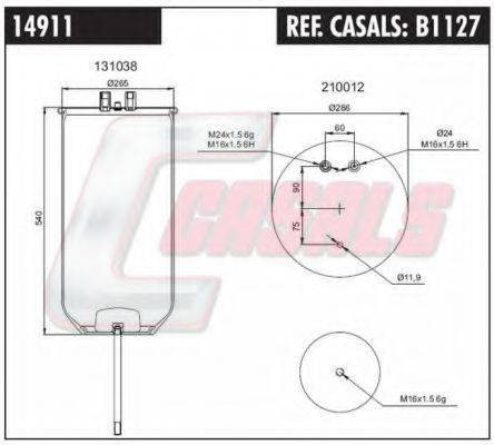 CASALS B1127 Кожух пневматичної ресори