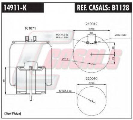 CASALS B1128 Кожух пневматичної ресори