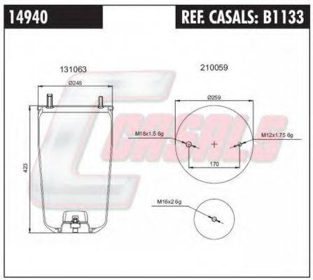 CASALS B1133 Кожух пневматичної ресори