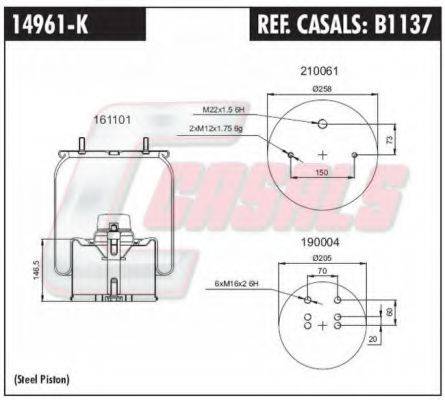 CASALS B1137 Кожух пневматичної ресори