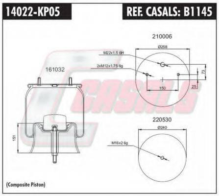 CASALS B1145 Кожух пневматичної ресори