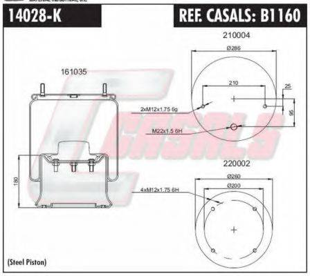 CASALS B1160 Кожух пневматичної ресори