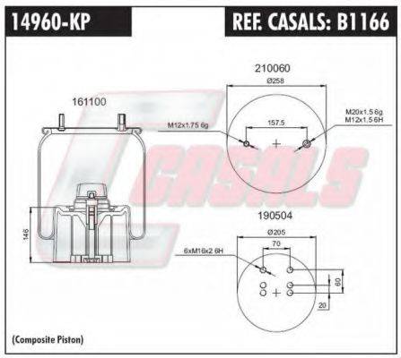 CASALS B1166 Кожух пневматичної ресори