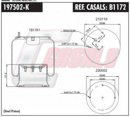 CASALS B1172 Кожух пневматичної ресори