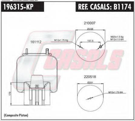 CASALS B1174 Кожух пневматичної ресори