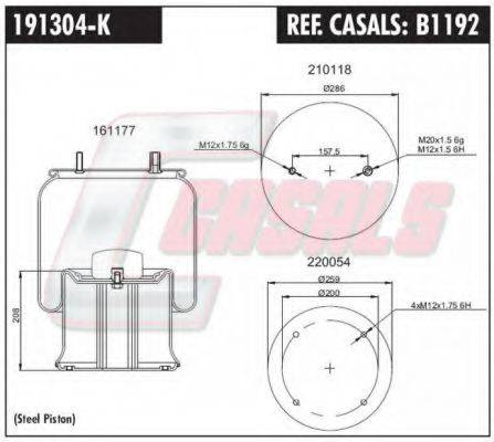 CASALS B1192 Кожух пневматичної ресори