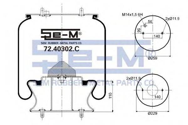 SCANIA 140302 Кожух пневматичної ресори