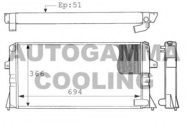 AUTOGAMMA 100930 Радіатор, охолодження двигуна