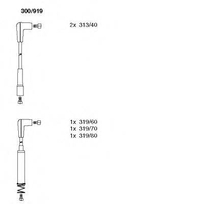 OPEL 1612539 Комплект дротів запалювання
