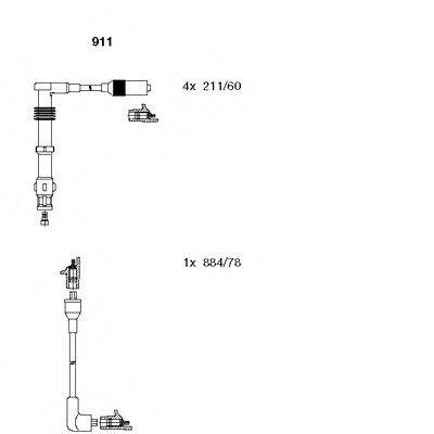 FORD 1663023 Комплект дротів запалювання
