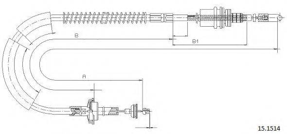 CABOR 151514 Трос, управління зчепленням