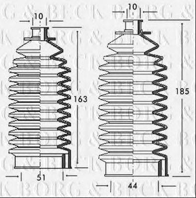 BORG & BECK BSG3078 Пильовик, рульове управління