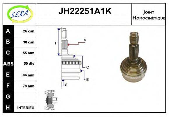 SERA 303839 Шарнірний комплект, приводний вал