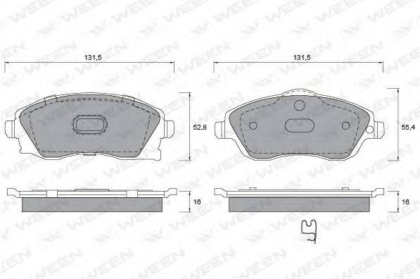 WEEN 23225 Комплект гальмівних колодок, дискове гальмо