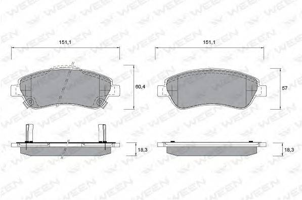 WEEN 24639 Комплект гальмівних колодок, дискове гальмо