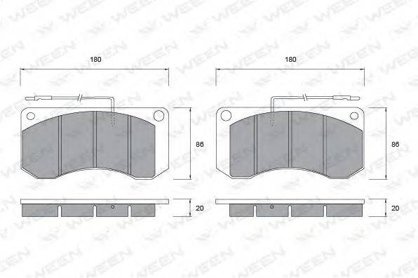 WEEN 29014 Комплект гальмівних колодок, дискове гальмо