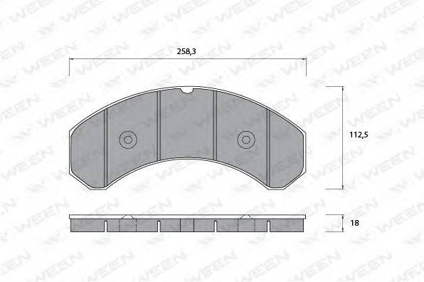 WEEN 29008 Комплект гальмівних колодок, дискове гальмо