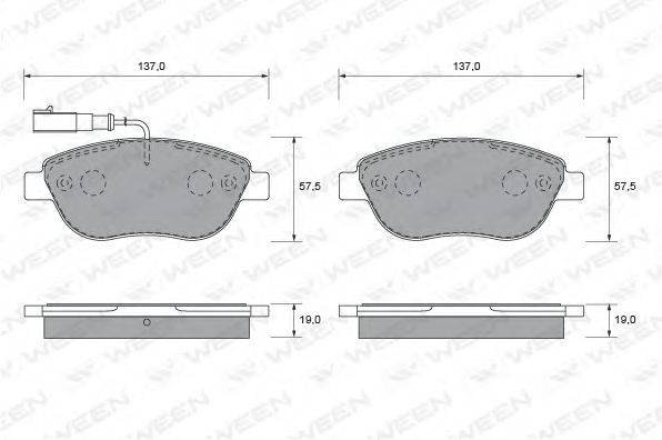 WEEN 23709 Комплект гальмівних колодок, дискове гальмо