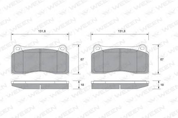WEEN 23293 Комплект гальмівних колодок, дискове гальмо