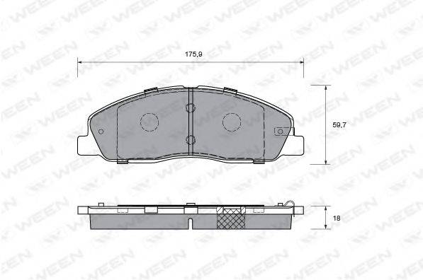 WEEN 23381 Комплект гальмівних колодок, дискове гальмо