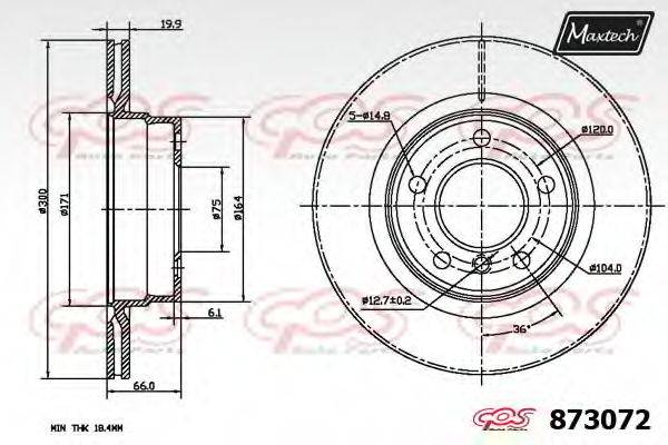 MAXTECH 873072 гальмівний диск