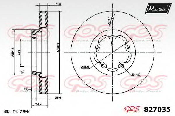 MAXTECH 827035 гальмівний диск