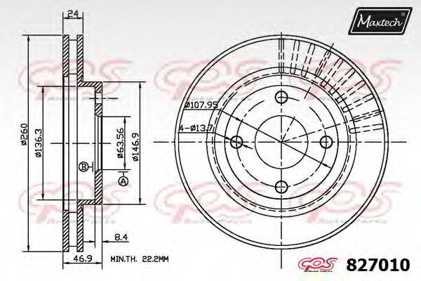 MAXTECH 827010 гальмівний диск