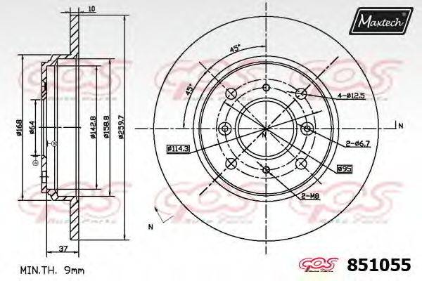 MAXTECH 851055 гальмівний диск