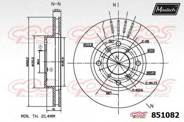 MAXTECH 851082 гальмівний диск