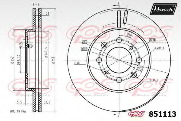 MAXTECH 851113 гальмівний диск