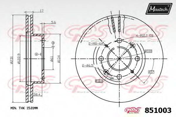 MAXTECH 851003 гальмівний диск