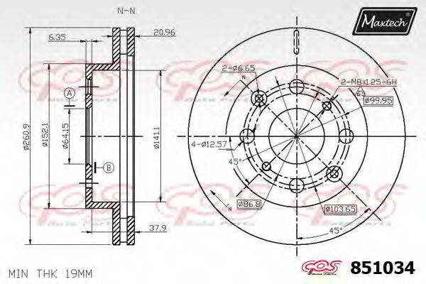 MAXTECH 851034 гальмівний диск
