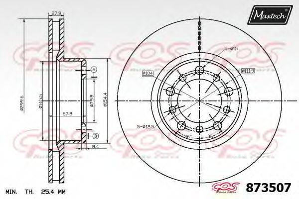 MAXTECH 873507 гальмівний диск