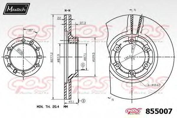 MAXTECH 855007 гальмівний диск