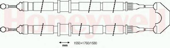 BENDIX 433153 Трос, стоянкова гальмівна система