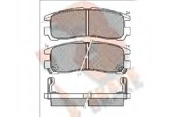 R BRAKE 21708 Комплект гальмівних колодок, дискове гальмо