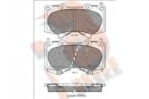 R BRAKE 24024 Комплект гальмівних колодок, дискове гальмо