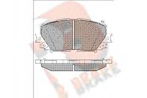 R BRAKE 24708 Комплект гальмівних колодок, дискове гальмо