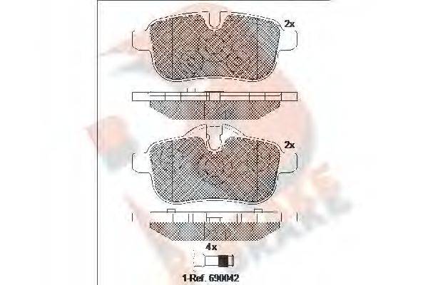 R BRAKE 24560 Комплект гальмівних колодок, дискове гальмо