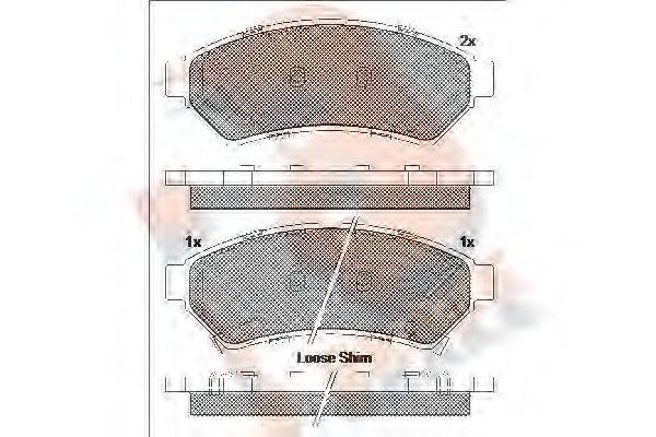 R BRAKE 25549 Комплект гальмівних колодок, дискове гальмо
