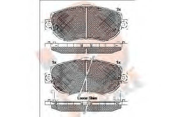 R BRAKE 23848 Комплект гальмівних колодок, дискове гальмо