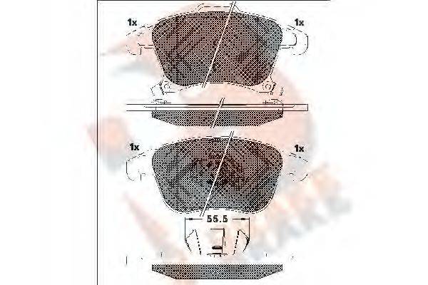 R BRAKE 25591 Комплект гальмівних колодок, дискове гальмо