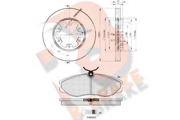 R BRAKE 21481 Комплект гальм, дисковий гальмівний механізм