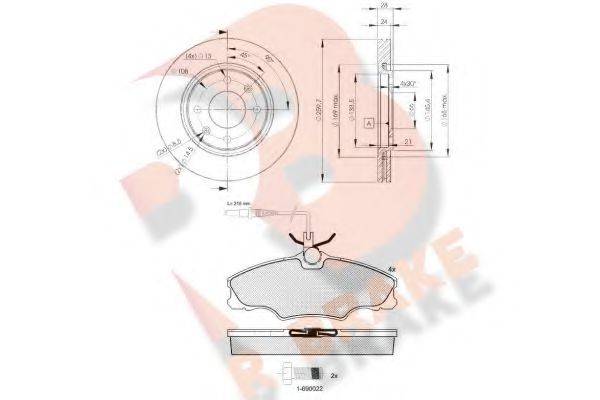 R BRAKE 21724 Комплект гальм, дисковий гальмівний механізм
