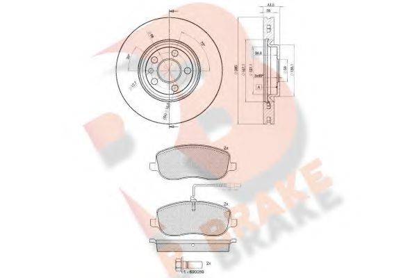 R BRAKE 20261 Комплект гальм, дисковий гальмівний механізм