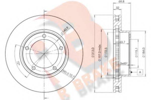 R BRAKE 78RBD21265